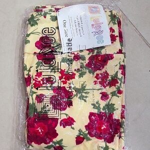 Yellow, Floral LuLaRoe Leggings One Size, New with Tag
